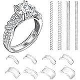 12 pack Ring Adjuster for Loose Rings Ring Snuggies, Clips Invisible Ring Size Adjuster Silicone Guards,Spacer,Holder Rings Tightener for Women and Men Ring Resizer Transparent Ring Sizer Uk