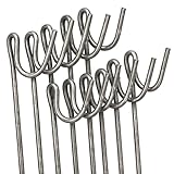 Steel Fencing Pins 1.15m Long / 8mm Thick, 10 Pack Non Galvanised Road Pins for Outdoor Garden Decking & Fencing