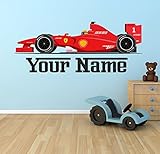 the grafix studio F1 Ferrari Car Personalised Wall Sticker Art Vinyl 100cm (w) x 40cm (h), Tr39