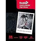 KOALA Inkjet Photo Paper 7x5 '' 13x18 cm Glossy 100 Sheets 240 GSM for Canon Hp Epson Inkjet Printer
