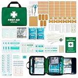 220 Piece Premium First Aid Kit Bag - Includes Eyewash, 2 x Cold (Ice) Packs and Emergency Blanket for Home, Office, Car, Caravan, Workplace, Travel and Sports