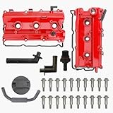 MITZONE Upgrade Aluminum Valve Covers Left and Right Compatible with 2003-2008 Nissan 350Z Infiniti FX35 G35 M35 VQ35DE 3.5L Part # 13264AM600 13264AM610