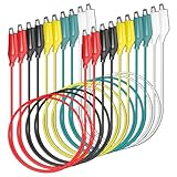 Cleqee 10PCS Alligator Clips Electrical Test Leads Dual Ended Crocodile Clips Jumper Wires for Circuit Connection Electrical Testing 5 Colours