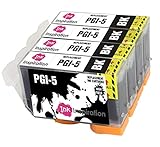 INK INSPIRATION® Replacement for Canon PGI-5 PGI-5BK Black Ink Cartridges 4-Pack, Use with Canon Pixma iP4200 iP4300 iP4500 iP5200 iP5200R iP5300 MP500 MP600 MP600R MP610 MP800 MP800R MP810 MP830