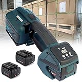 Electric Strapping Machine 4000mAh Battery Automatic Hot Melting Banding Tools for 1/2 to 5/8inch PP/PET Bander Packaging Tensioner(Tensile strength:900-3200N),2*battery