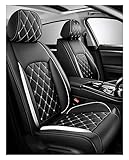 Car Seat Covers for Audi TT Roadster TTS TT Coupe, Car Seat Covers Full Set PU Leather Seat Cover Set 5-Seat, Breathable Wear Resistant Waterproof, All Weather Protective ( Color : D(White) , Size : T