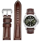 FOUUA Watch Strap Leather for Panerai Strap 22mm 24mm 26mm Leather Vintage Military Watch Strap Watch Band Relacement Band for Panerai Men