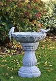 HH Home Hut GARDEN ORNAMENT TRADITIONAL BIRD FEEDER OUTDOOR SLATE BIEGE