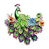 Peacock Wall Art Metal Wall Art Outdoor Metal Wall Decor for Home Garden (Green)