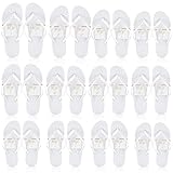 Sinmoe 12 Pairs Bulk Flip Flops for Wedding Guest with 12 Pcs Assorted Size Cards Sign and Rope Slippers for Wedding Receptions Sandals Guest Hotel Travel Spa Pool Gift