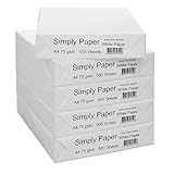 Simply Paper A4 75gsm Multipurpose Paper: 1 box=5 Reams:2500 sheets: Wholesale Offer (Select Number of Boxes Required): Free 48Hr Delivery (1)