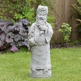 ONEFOLD - CHINESE CONFUCIUS GARDEN STATUE | HAND CAST STONE GARDEN ORNAMENT | HEAVY SCULPTURE | KOI