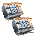 2 Full Set of 5 Canon CLI-8, PGI-5, Printer Ink - WITH LATEST CHIPS - PREMIUM QUALITY - Multipack Set of 5 Canon Compatible Printer Ink Cartridges for Canon Pixma MP500 MP530 MP600 MP600R MP610 MP800 MP800R MP810 MP830 iP4200 iP4300 iP4500 iP5200 iP5200R iP5300 MP-500 MP-530 MP-600 MP-600R MP-610 MP-800 MP-800R MP-810 MP-830 iP-4200 iP-4300 iP-4500 iP-5200 iP-5200R iP-5300, Printer Inks