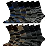 Soft Grip Easy Top Non Elastic Cotton Rich Socks 12 Pairs Mens Gents To Fit 6-11