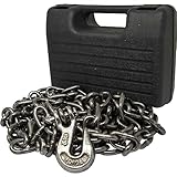 BARGAINS-GALORE® 14ft Heavy Duty Recovery Tow Towing Chain - Foot Grab Hooks With Carry Case | Ideal For Farmers Truckers And Contractors | Double Ended Hooks