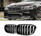 Gangying F10 Grille for BMW 5 Series F10 F11 M5 Kidney Grille F11 Grill Double Slats Glossy Black 2010-2016