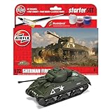 Airfix Starter Set - A55003 Sherman Firefly Model Building Kit - Plastic Model Tank Kits for Adults & Children 8+, Set Includes Decals, Humbrol Acrylic Paints, Brushes & Poly Cement - 1:72 Scale Model