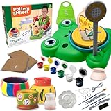 DIOXSTAR Pottery Wheel Set for Kids, Education Fun, Pottery Kit with Air Dry Clay, Sculpting Tools, Arts & Crafts Supplies, Metallic Colour, Great Gift for Artistic