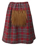 The Dragons Den Adults Tartan Kilt With Sporran Scotsman Scottish Scotland Patriotic Fancy Dress Costume Accessory [L-XL]