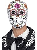 Smiffys Se±or Bones Mask, White , Mexican Day of The Dead/Sugar Fancy Dress, Adult Dress Up Masks Halloween