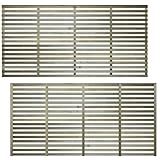 Premier Vogue 6x3ft (W: 6ft x H: 3ft) Contemporary Horizontal Slatted Capped Trellis Venetian Style Garden Panel Fence Topper/Wall Art/Pergola/Divider Width 1828mm x Height: 896mm
