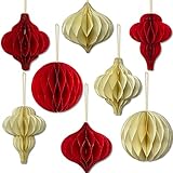 Premium Reusable Christmas Decorations - Christmas Tree Decorations - Paper Christmas Decorations Indoor, Xmas Home Decor/Wall Decor - Vintage Christmas Decorations - Hanging Christmas Decorations