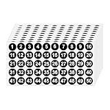 10 Sheets 1 to 50 Number Stickers Vinyl Consecutive Number Stickers Self Adhesive Decal for Indoor and Outdoor Waterproof Labels Number Inventory Stickers for Inventory Classification(Black,1 Inch)