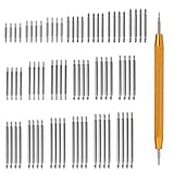 Vin beauty 76 Pcs Watch Band Pins Replacement Kit,19 Sizes Diameter 1.5mm Pins Heavy Duty Stainless Steel Watch Pins Watch Strap Tool Watch Repair Kit for Watch Repairing Length 8mm - 26mm, Silver