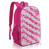 CNRYRIO Large Pop Fidget Backpack Pop It School Backpack 16" Girls and Boys 1-12 Years Adjustable Straps Waterproof, Girls Pink