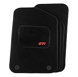 Precision - Tailored Car Mats - Intended for Peugeot 208 2012-2020 with a Red GTi Logo - 4 Piece Set - Non-Slip Floor Mats - Black Carpet - Black Solid Trim - Fittings Clips - SFP