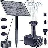 Biling Solar Fountain for Bird Bath, Solar Powered Bird Bath Fountain Water Features with 6 Nozzles Filter Water Pump for The Garden Hummingbird Bath, Small Pond (Only Work in Sunlight)