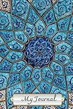 Blue Persian Tile Art Motif Journal: 120 Decorative Lined Pages. 6 x 9 Notebook Diary