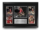 HWC Trading A3 FR Michael Jordan Gift Signed Large Framed A3 Printed Autograph Chicago Bulls Gifts Photo Display