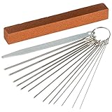 DODUOS Guitar Bridge Saddle File 13 Sizes Stainless Steel Grinding Needles and Grinding Stone for Guitar Ukulele