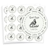 GOMAKERER 320 Pcs Quail Farm Fresh Eggs Stickers, 5cm Round Unwashed Eggs Carton Labels Sticker PET Adhesive Egg Packaging Stickers for Box Container Carton Farm Supplies
