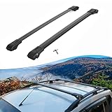 Axenture Car Roof Rack Cross Bars for Land Rover Freelander 1 Suv 1998-2006; Compatible with Raised Roof Rails; 2 Pcs Aluminium Lockable Rail Carrier Black