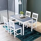 ZANOFIRA Dining Set 4 Seater Kitchen Dining Table Set with Chairs Pine Wood Dinner Set for Dining Room and Living Room Furniture Sets