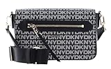 DKNY Women Bryant Ave Top Zip Dome Crossbody, Black Logo Black