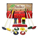 moji workshop Wooden Kids Golf Set - Quality Crazy Golf and Mini Golf Set - Wooden Toys for Indoor-, Outdoor- and Garden Games