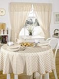 Emma Barclay Molly - Gingham Pencil Pleat Curtains With Pelmet Header in Beige - Width 46 x Drop 48" (116 x 121cm)