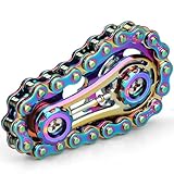 Cool Fidget Chain Fidget Spinners For Kids Adults, Metal Handheld Gadget Kinetic Desk Toy Finger Hand Spinner Fingertip Gyro, Hand Rollor Bike Chain