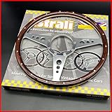 Astrali Wood Rim Steering Wheel with Brushed Alloy Spokes for Classic & Kit Cars, Fits Moto Lita & Mountney Bosses (Monza 14")