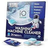 Washing Machine Cleaner and Descaler Tablets 24 Pcs - Deep Clean and Descaling for HE Front and Top Loaders Washer - High-Efficiency Tablets for a Fresh, Spotless Laundry, Remove Odor - 1 Year Supply