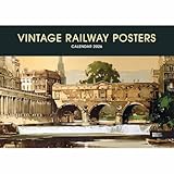 Carousel Worldwide, Vintage Railway Posters 2026 A4 Wall Calendar