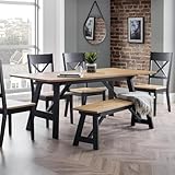 Julian Bowen Hockley Dining Table, Black/Oak