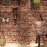 Trafagala Red Brick Wallpaper Vintage Gothic Fake Brick Wallpaper 3D Effect for Living Room Fireplace Feature Wall Bedroom Ceilings Cream Kitchen