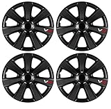 UKB4C 16" 4 x Alloy Look Black VR Carbon Effect Multi-Spoke Wheel Trims Hub Caps Covers Protectors