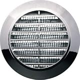 Chrome Mini Round Air Vent Grille Ø 70mm with Flange and Fly Screen Ventilation Cover