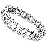 OFKPO Men Stainless Steel Bicycle Chain Bracelet Man Fashion Jewelry 8 Inches Length