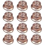 12 Pcs Car Exhaust Manifold Nuts Head Copper Nut M8 Hex Nuts Copper Self Locking Car Parts for Bmw E30 3 Series